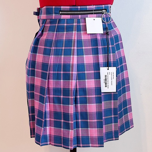 Dolls Kill Dresses & Skirts - NWT Love Too True (LTT) Tiffany Plaid Blue & Pink Pleated Skirt